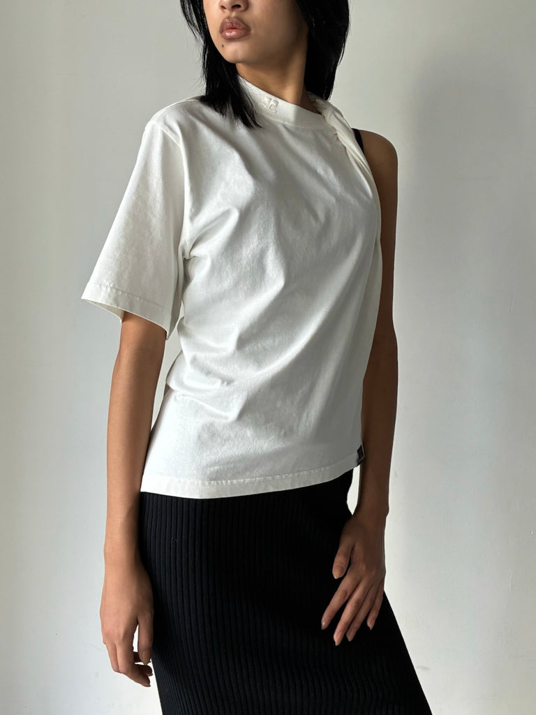 TWIST ASYMMETRICAL T-SHIRT WHITE