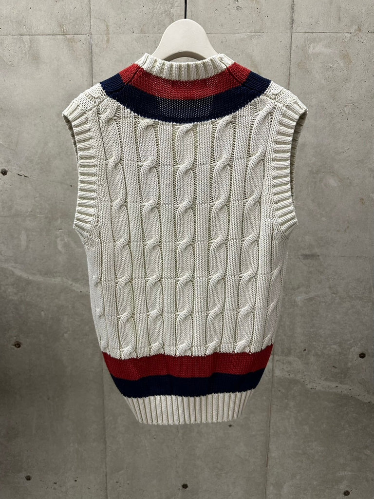 【くーたん♡(◍•ᴗ•◍)断捨離中】wool rever vest MASU DECAYED SCHOOL KNIT VEST WHITE エム エー エス ユー 取扱