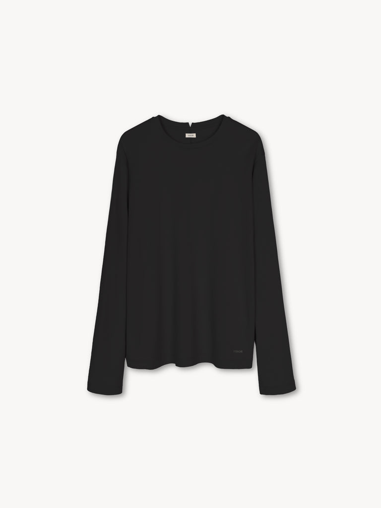 【013-A-1731-BK】Rio Polar Jersey Top in Suvin Cotton BLACK