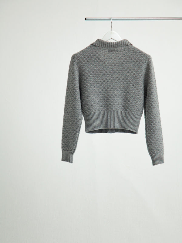 【S26AW28KNT】SHORT KNIT CARDIGAN GREY