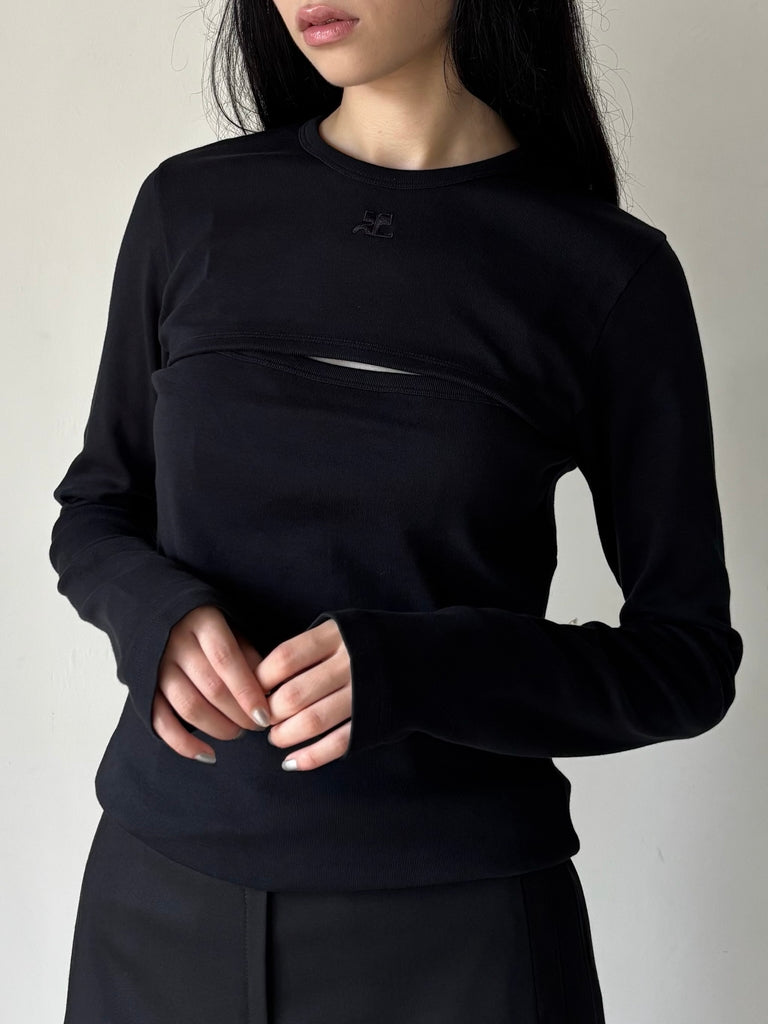【326JTS273JS0203】SLASH LS T-SHIRT BLACK