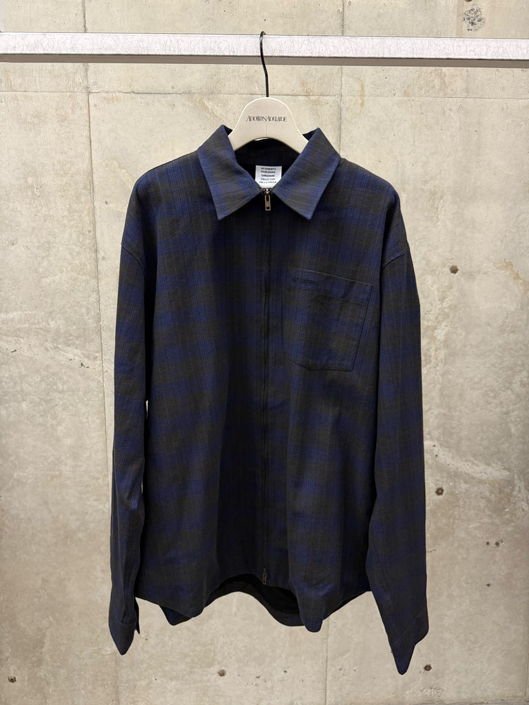 【MH27SH061BC】ZIP-UP FLANNEL SHIRT BLACK