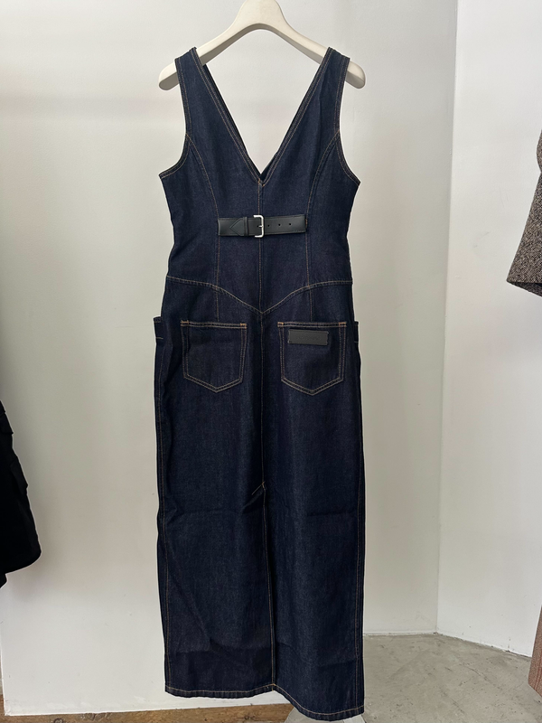DENIM SLEEVELESS DRESS INDIGO