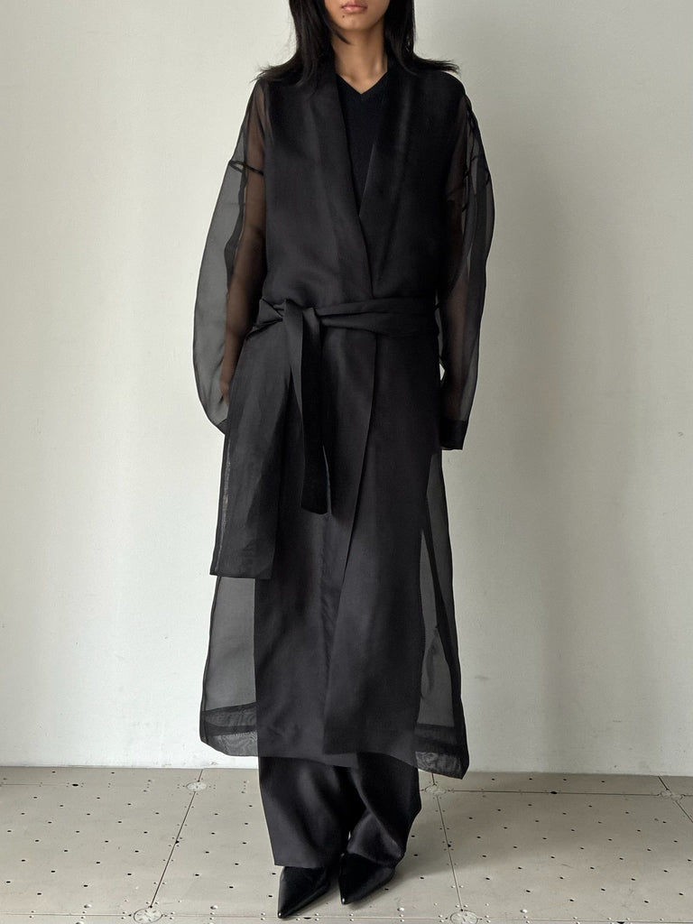 LISSE BELTED COAT BLACK