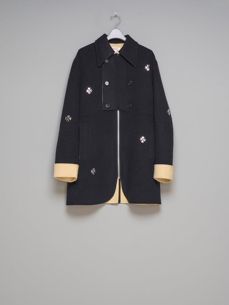 CLOVER ZIP-UP COAT BLACK