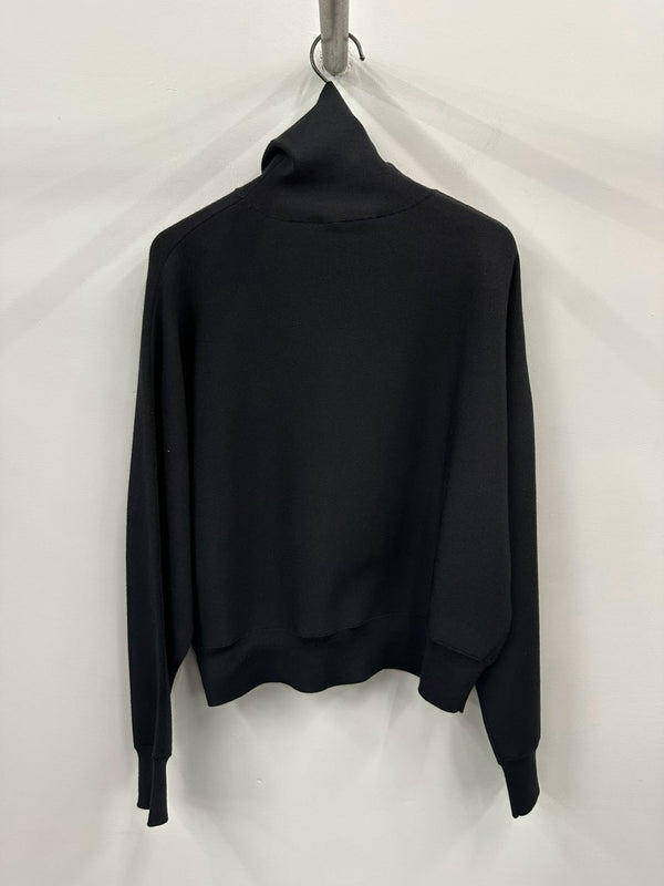 【036-026-KT029】Wool Silk Turtle Knit BLACK