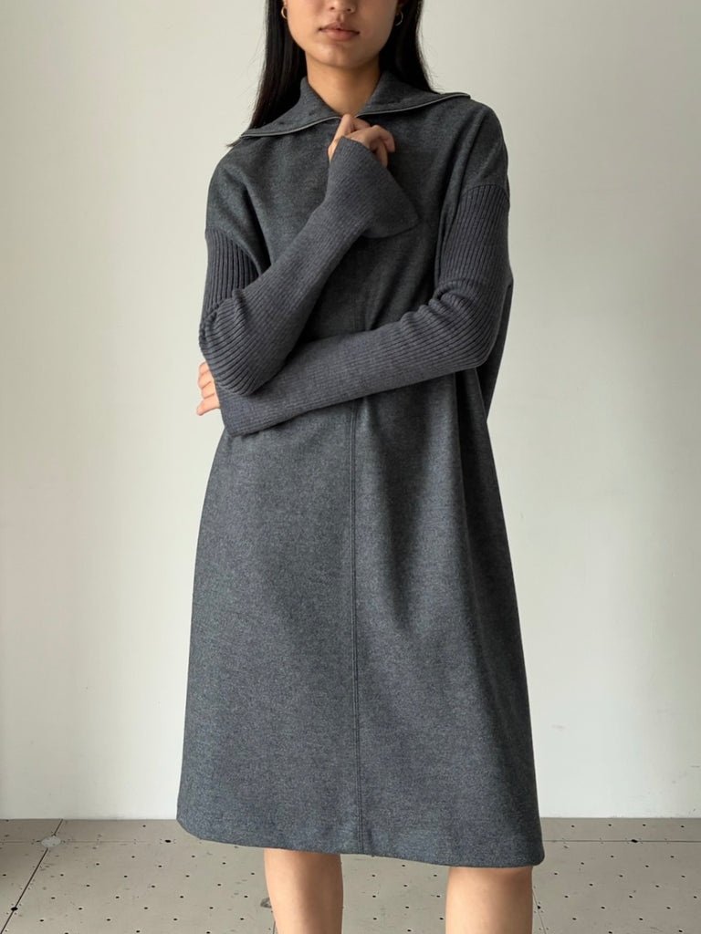 SHORT DRESS HN LS GREY