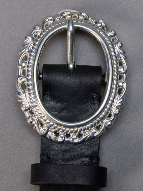 【M26H9OJ005】LOST CAMEO LEATHER BELT BLACK