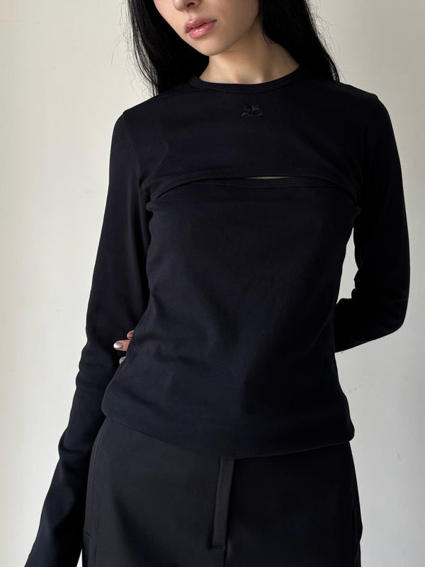 【326JTS273JS0203】SLASH LS T-SHIRT BLACK