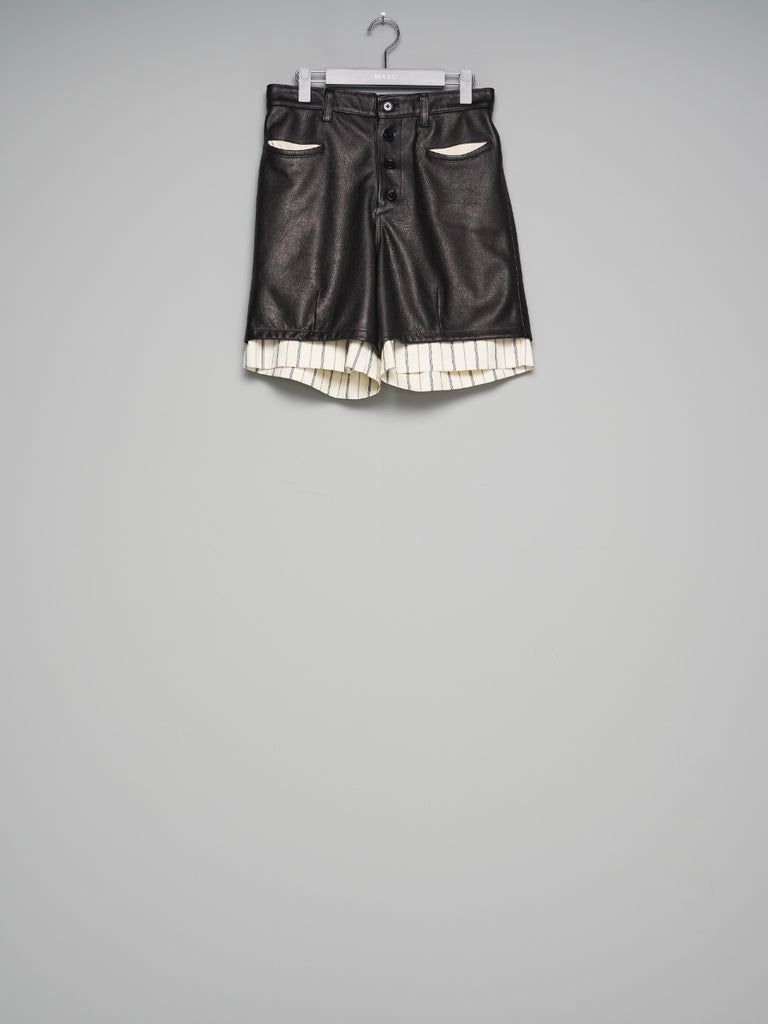 LEATHER SHORTS BLACK