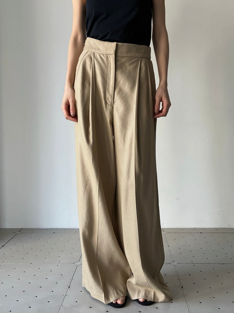 【034-026-WP019】LINEN WIDE TROUSER BEIGE