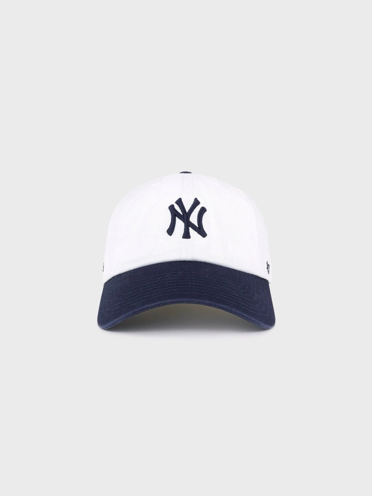 Yankees Serif Hat - White/Navy