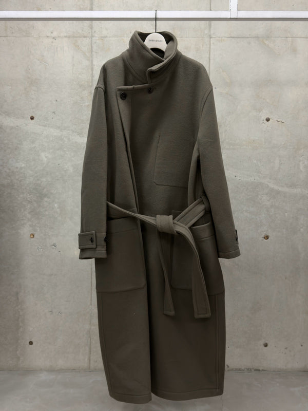 【CO1037 LF1116】WRAP COAT BROWN