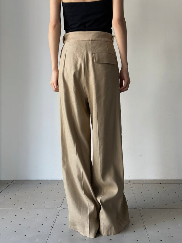 【034-026-WP019】LINEN WIDE TROUSER BEIGE