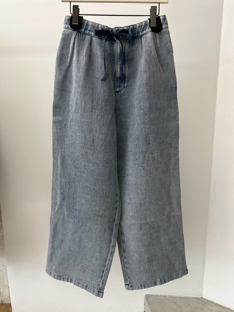 DENIM DRAWSTRING TROUSERS AF BLUE