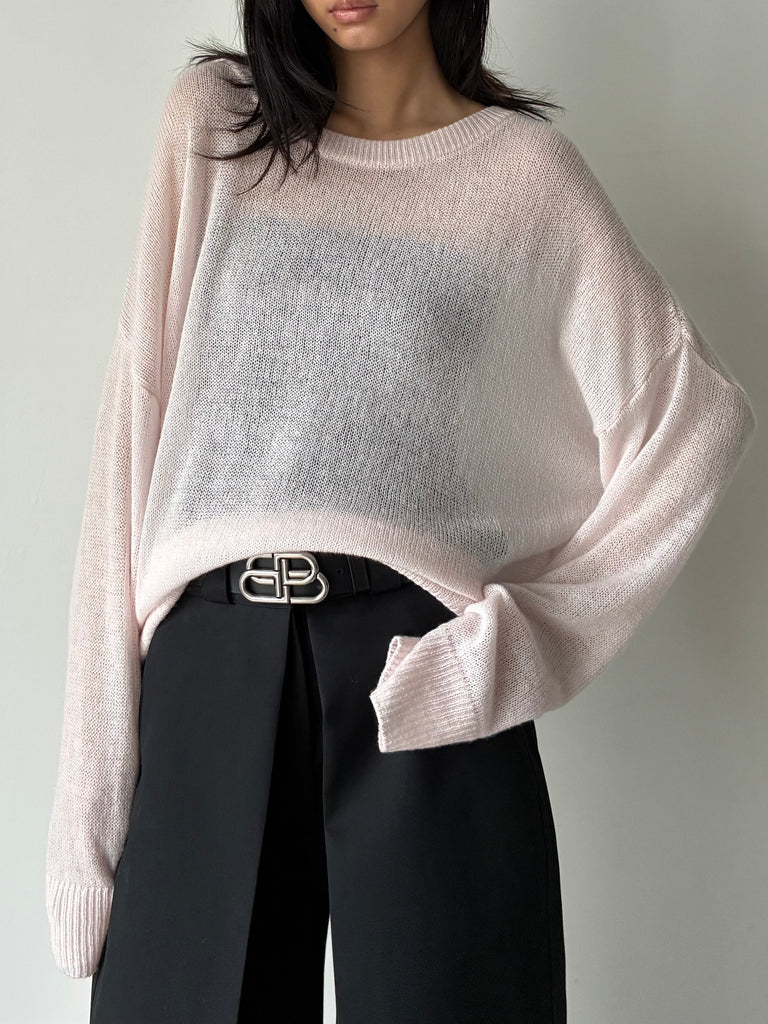 BOXY FOIL JUMPER PINK