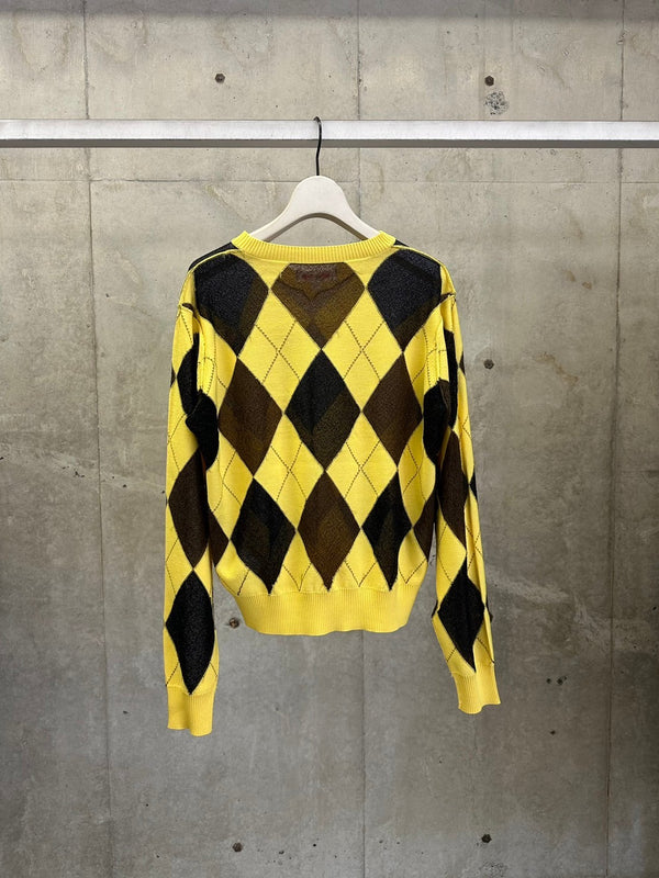 REVERSED ARGYLE SWEATER YELLOW