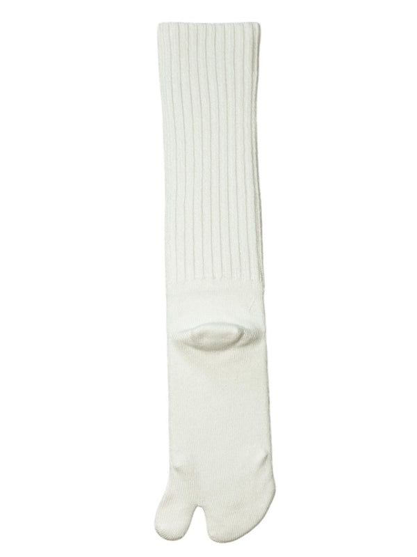 ウール×シルクTABIリブソックス WHITE