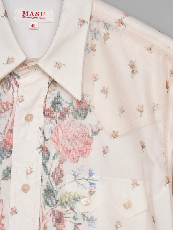 【M26H9SL003】ROCOCO LAYERED WESTERN SHIRT OFF WHITE