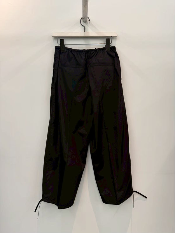 【263-WRB0436-FB0226-001】Drawstring Cotton Trousers BLACK