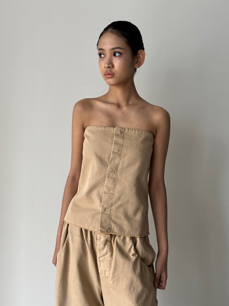 【S13-225 (S18)】NO.225 THIN CANVAS SNAP TOP BEIGE