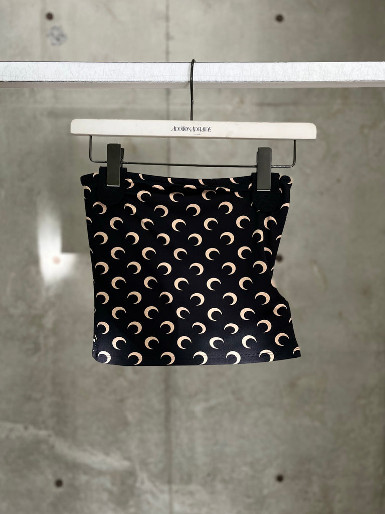 【WTS011ACJER0001】MOON PRINTED JERSEY BUSTIER TOP BLACK