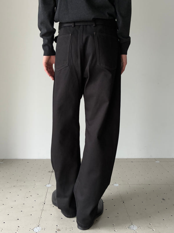 TWISTED BELTED PANTS BLACK