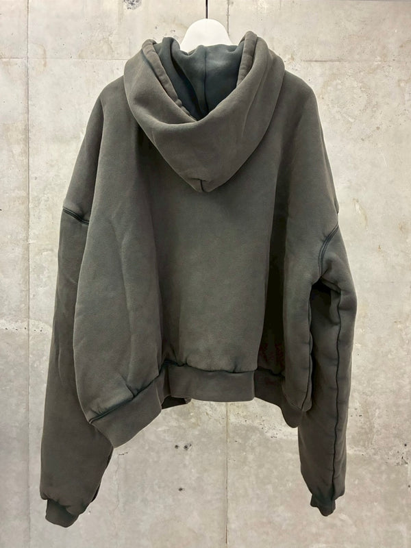 WASHED OUT ZIP UP HOODIE KHAKI