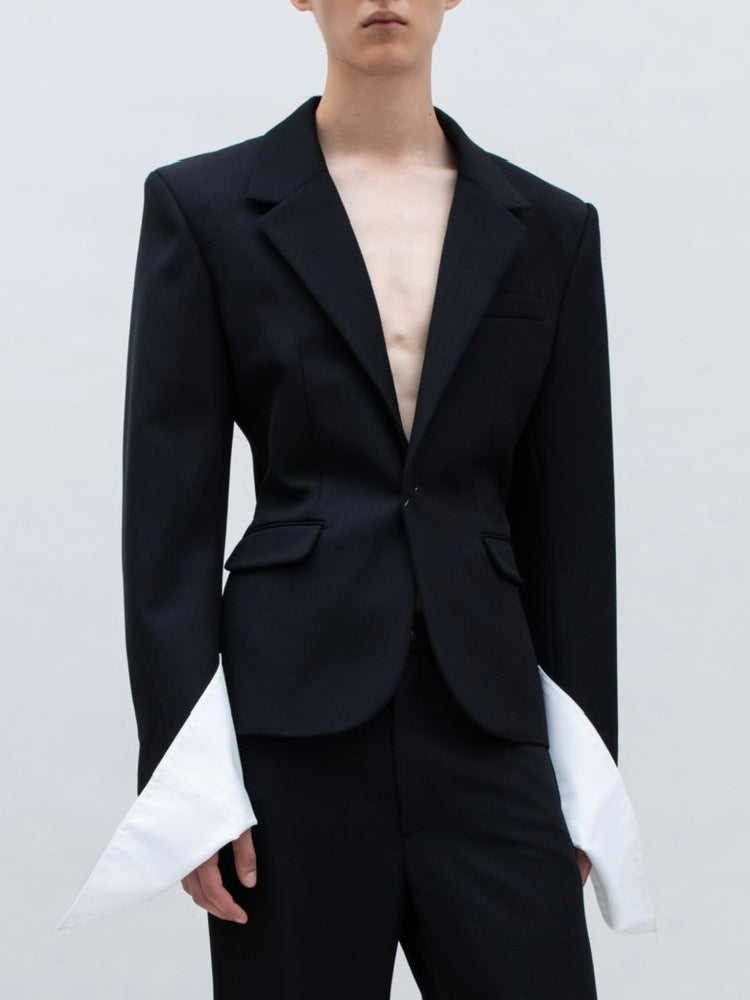 STRUCTURED OPEN CUFF JACKET BLACK