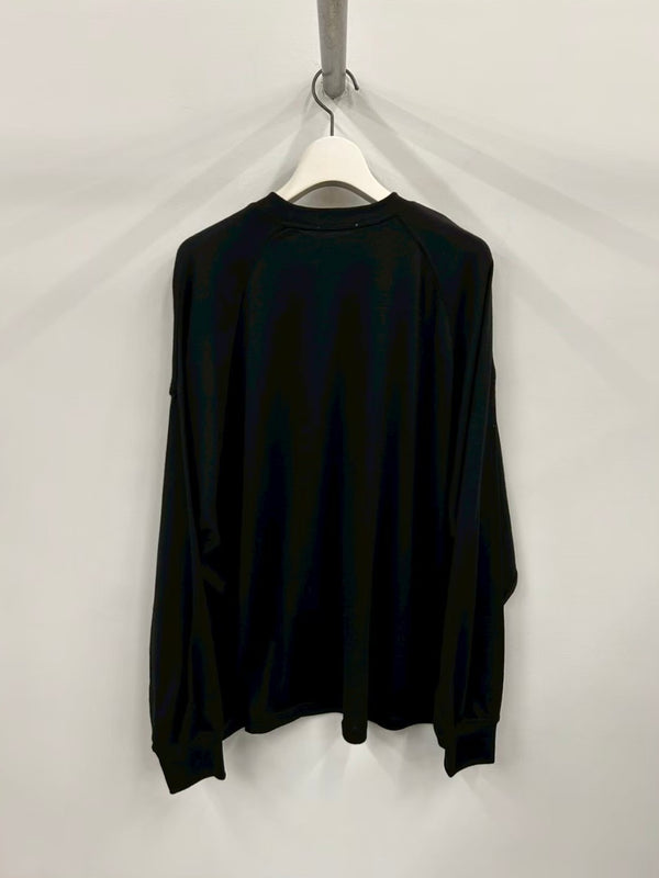 WOOL LONG SLEEVE TEE BLACK
