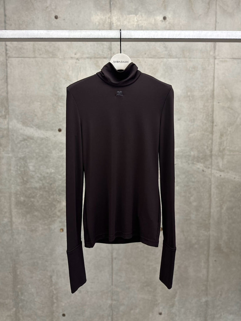 【326JTO546JS0145】HIGHNECK LS TOP BROWN