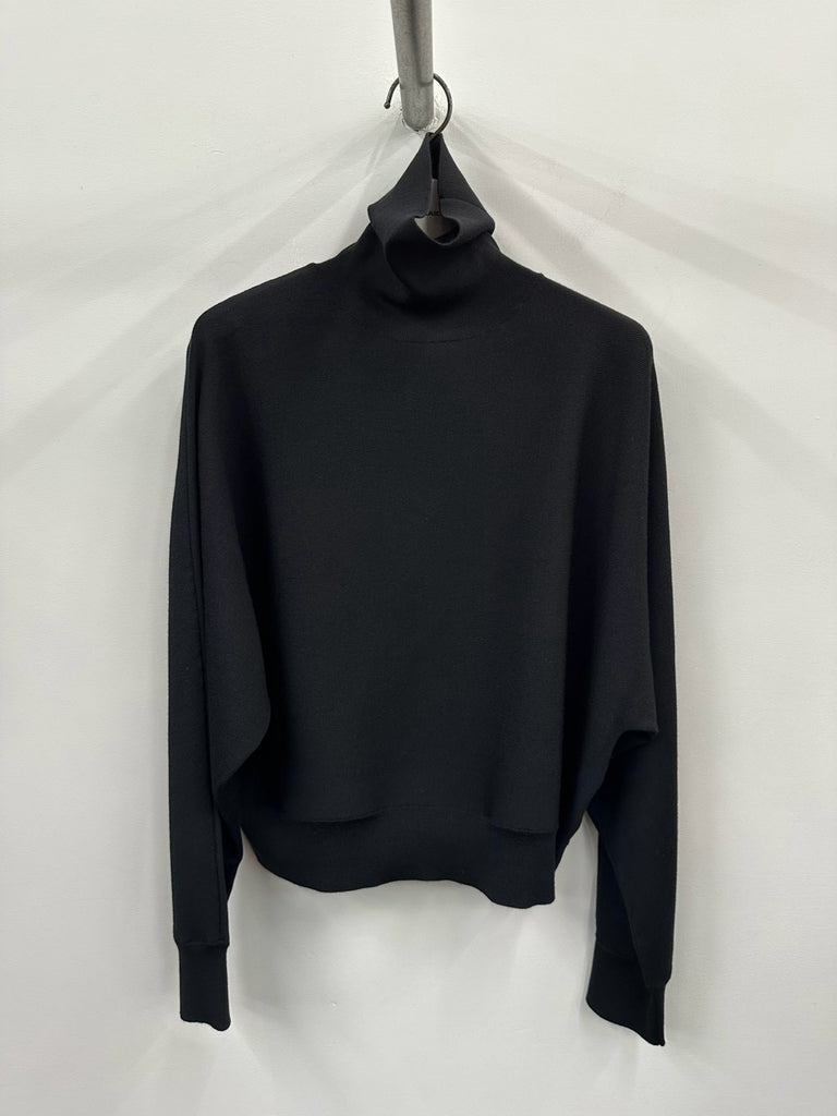 【036-026-KT029】Wool Silk Turtle Knit BLACK