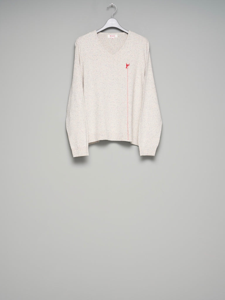 SILK NEP SWEATER WHITE
