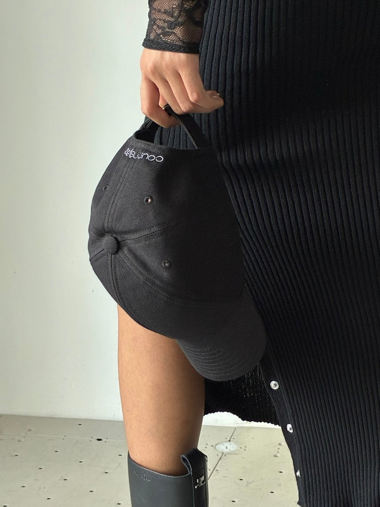 COURREGES EMBROIDERED CAP BLACK