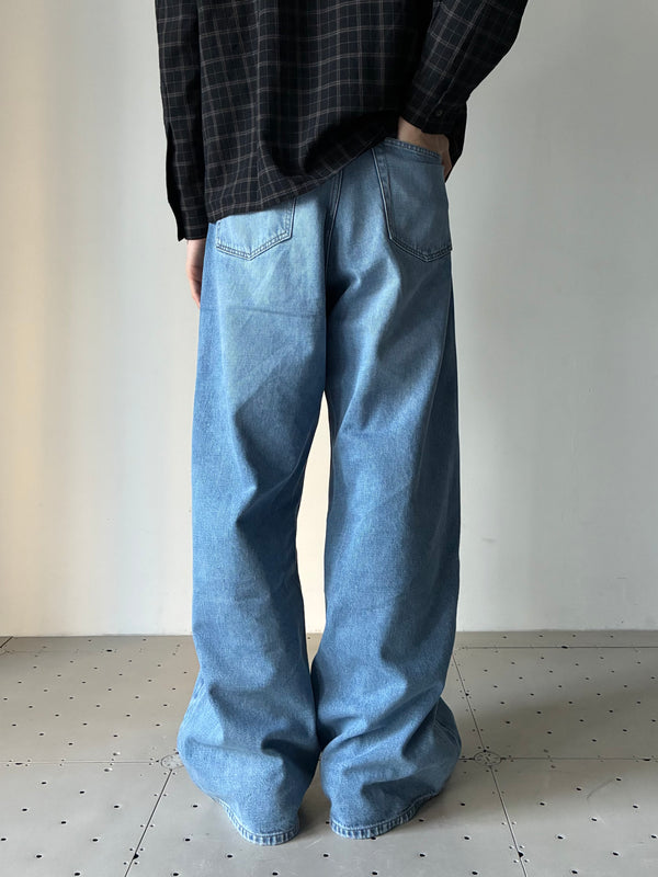 STEVE WIDE-LEG DENIM JEANS LIGHT BLUE