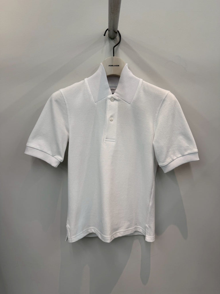 【S6-M-3038】FLAT POLO WHITE