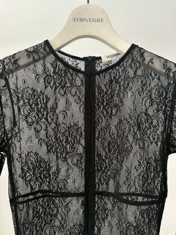 【FTC264-0413】STRETCH LACE BODYSUIT BLACK
