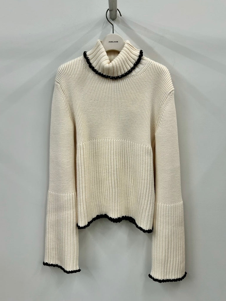 LS JUMPER W/ FRILL DETAILS WHITE