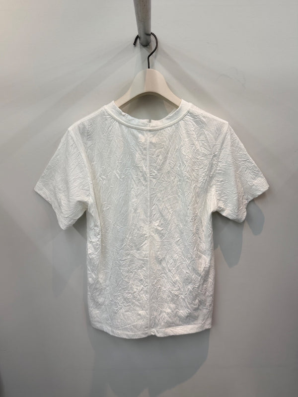 OTTO CRINKLED POCKET T-SHIRT IN COTTON WHITE