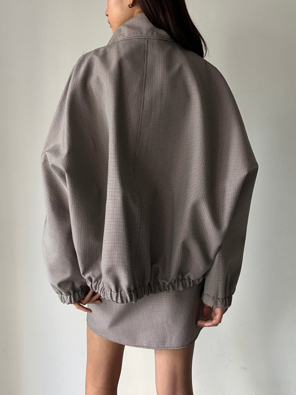 BUCKLE HOUNDSTOOTH BOMBER JACKET MULTI