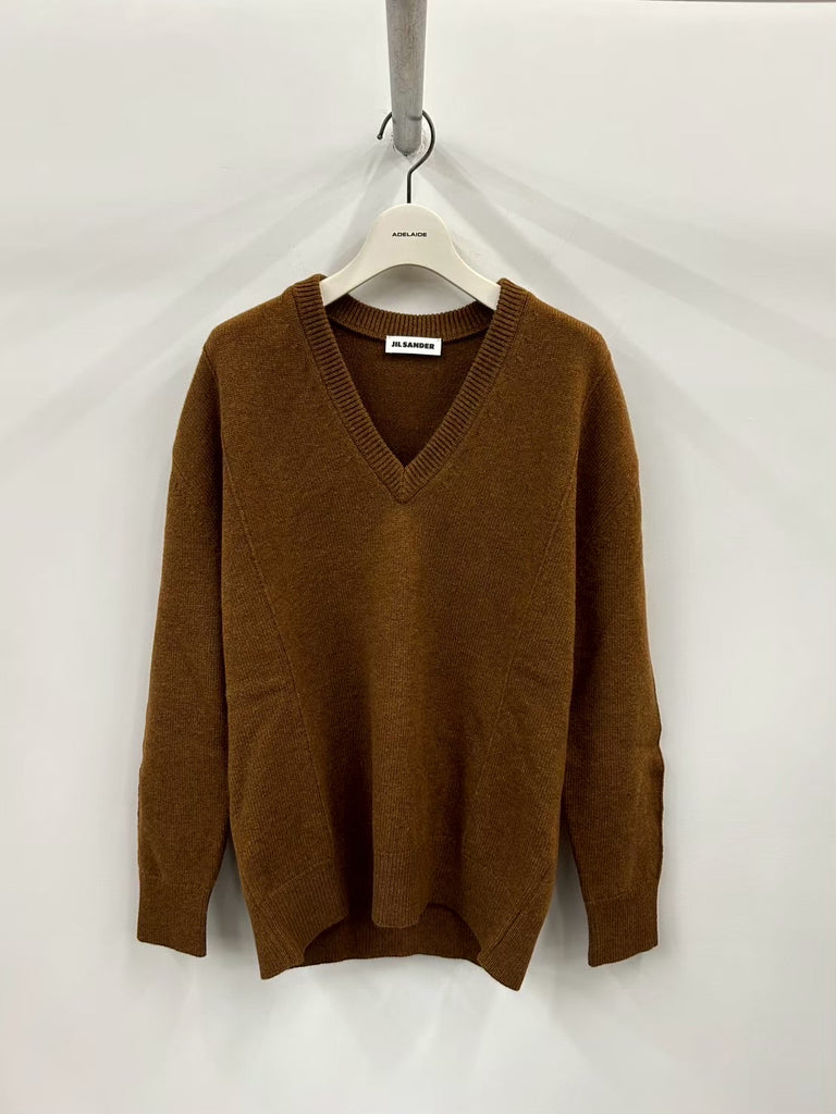 VN LS SWEATER W/ PINTUCK BROWN