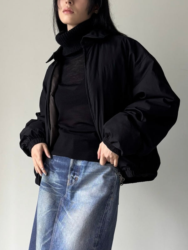 【W2261CB】CROPPED AVENUE PUFFA BLACK