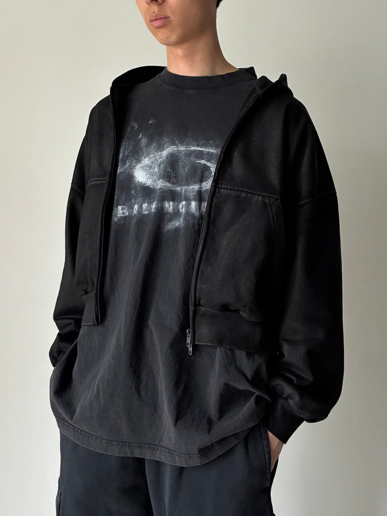 Cropped Zip-Up BLACK