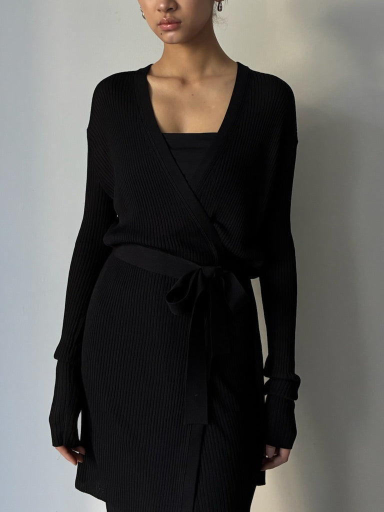 WRAP CARDIGAN BLACK