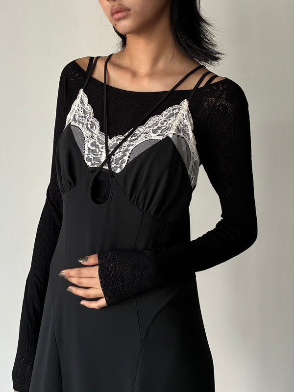 CREPE SLIP DRESS BLACK