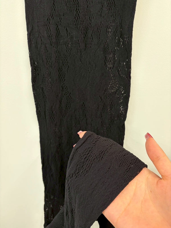 LACE COLLANT SKIRT BLACK