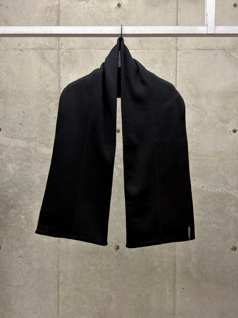 【013-B-3302-BK】Nova Embellished Scarf in Boiled Wool BLACK