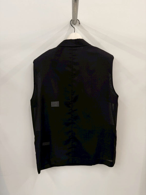 【034-026-WJ59】SHEER GILET BLACK