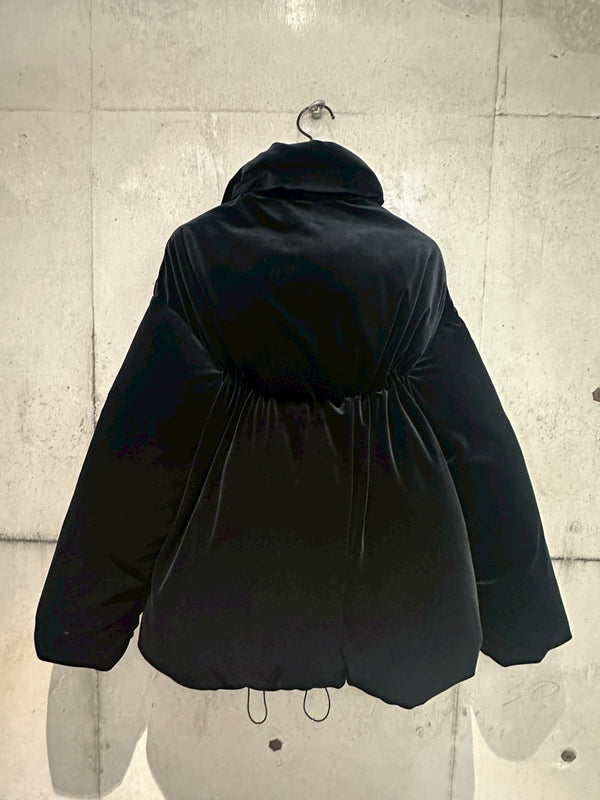 VELOUR DOWN COAT BLACK