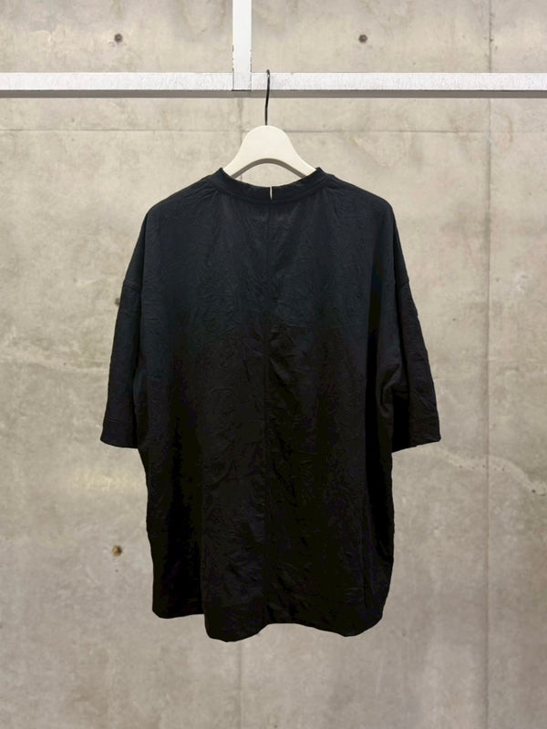 TOTTI CRINKLED T-SHIRT IN COTTON BLACK